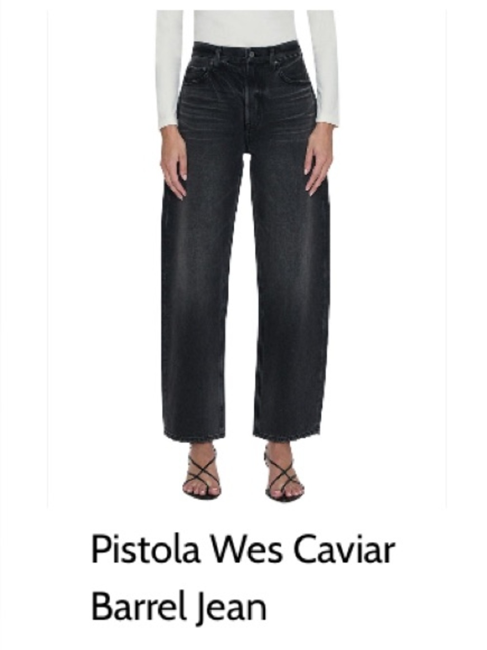 Pistola Wes Caviar Barrel Jean in Black Caviar NWT size 29